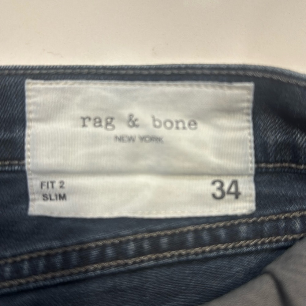 Rag & Bone New York Fit 2 Slim size 34 stretch dark blue.